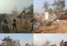 अवैध फ़ार्म हाउसों पर JCB का प्रहार, बेजा कब्जा हटाया गया