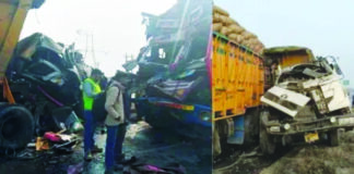 एनएच-49 पर ट्रेलर और ट्रक की टक्कर में एक की मौत