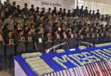 101 हथियारों के साथ 108 नक्सलियों का सरेंडर, 1 किलो सोना और साढ़े 3 करोड़ नगद बरामद