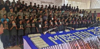 101 हथियारों के साथ 108 नक्सलियों का सरेंडर, 1 किलो सोना और साढ़े 3 करोड़ नगद बरामद