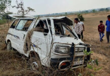 बारातियों से भरी वैन पेड़ से टकराई, एक युवक की मौत, 5 घायलों में 2 की हालत गंभीर