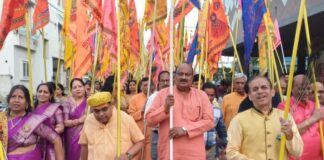 श्री श्याम मंदिर स्थापना दिवस पर निशान यात्रा में दिखी श्याम भक्तों की आस्था, पूर्व मंत्री जयसिंह अग्रवाल हुए शामिल