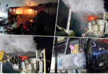 भीषण टक्कर के बाद बस-ट्रक धधके आग के बीच चीख-पुकार से गूंजा इलाका